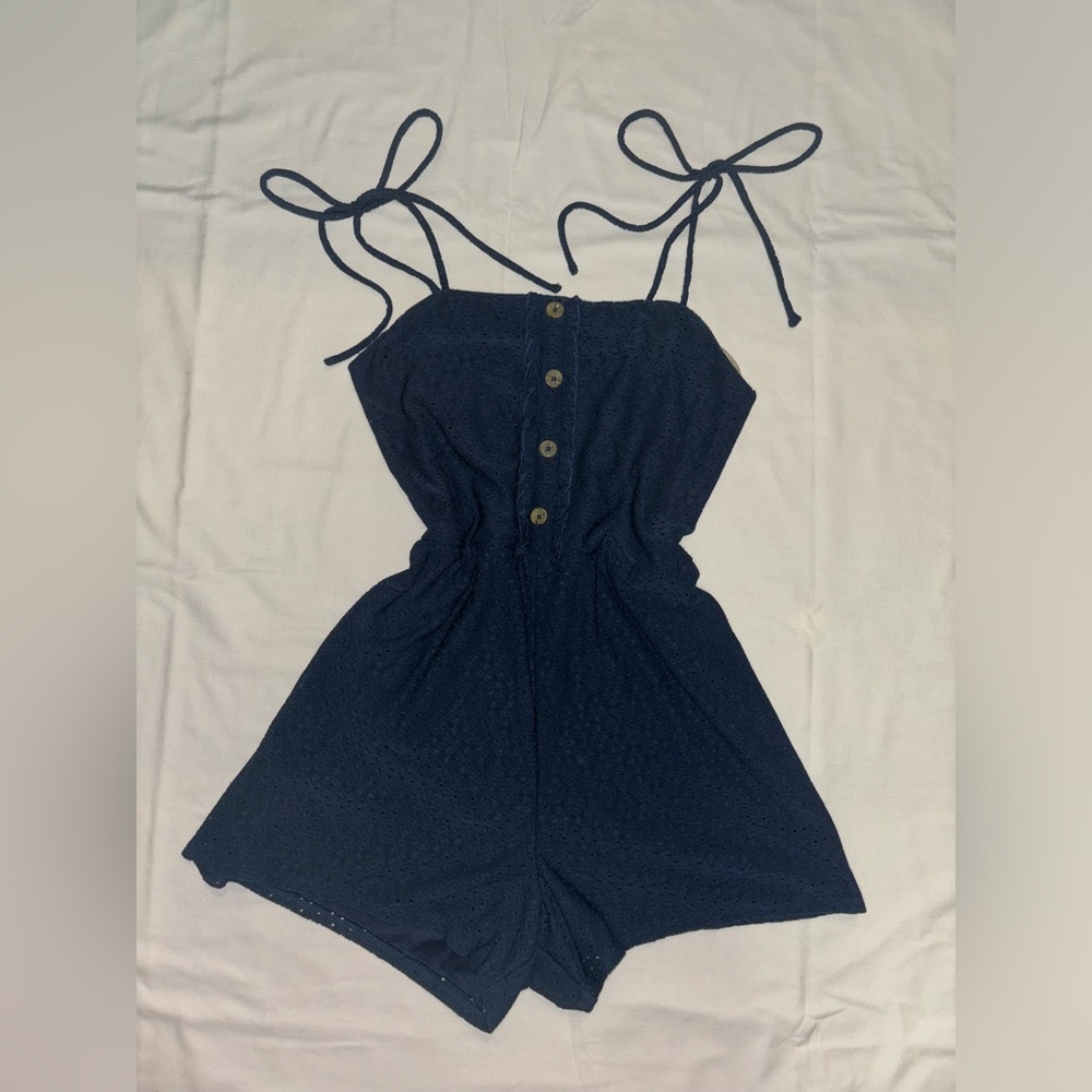 NWOT  Dark blue floral romper